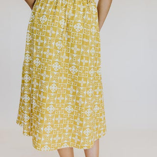 Brie Button Front Midi Skirt - Marigold
