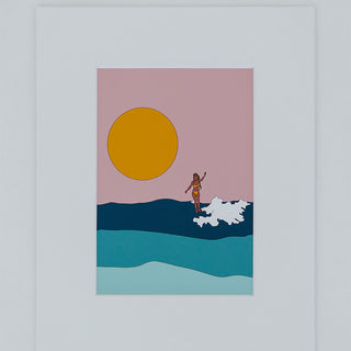 Matted Surfer Girls Prints