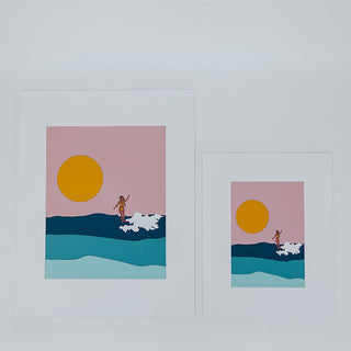 Matted Surfer Girls Prints