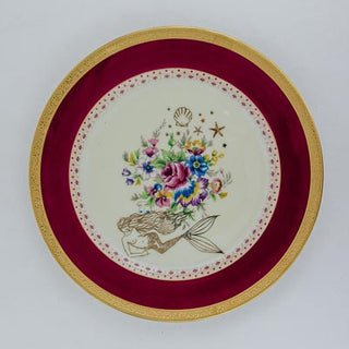 Mermaid Dinner Plates - Burgundy