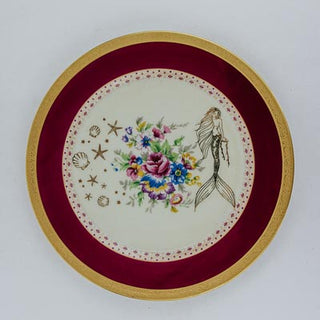 Mermaid Dinner Plates - Burgundy