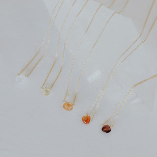 Single Stone Necklace - Warm Tones