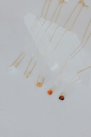 Single Stone Necklace - Warm Tones