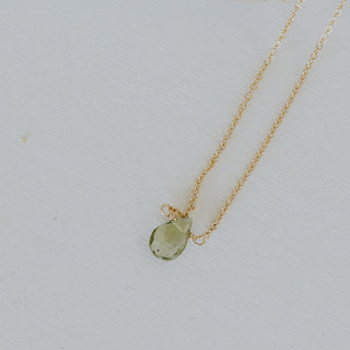 Single Stone Necklace - Cool Tones