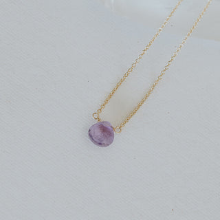 Single Stone Necklace - Cool Tones