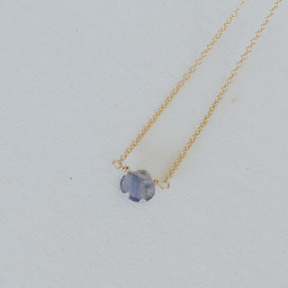 Single Stone Necklace - Cool Tones