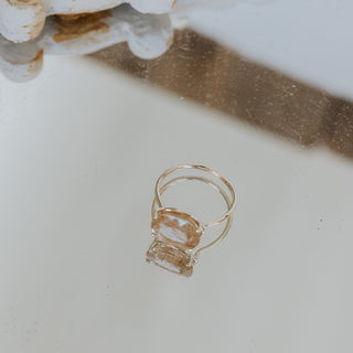 Prong Set Gemstone Ring - Rutilated Quartz 14k