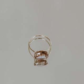 Prong Set Gemstone Ring - Rutilated Quartz 14k