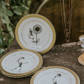 Skull and Bloom Plate Set - Set of 4