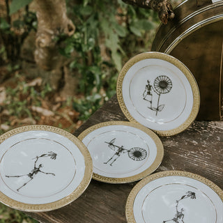Skull and Bloom Plate Set - Set of 4