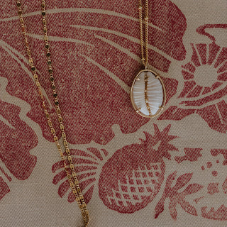Prong Set Shell Necklace - Cowrie