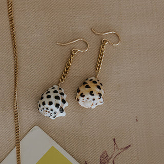 Shell Drop Chain Earrings - Drupe Shell