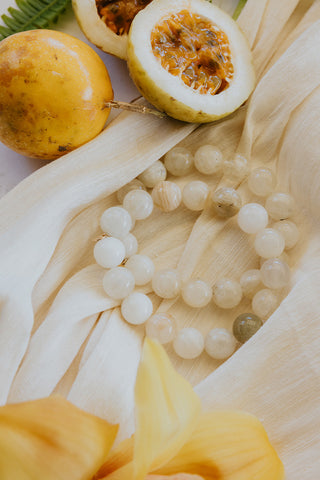 Stretchy Large Crystal Bracelet - Moonstone