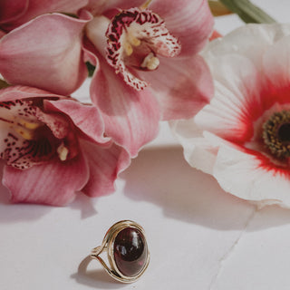 Evil Eye Ring - Pink Tourmaline 14K