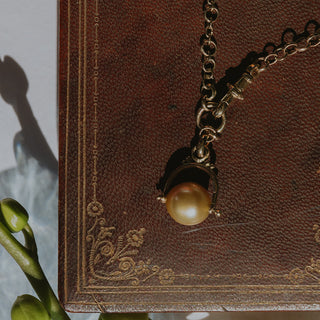 Fob Necklace - South Seas Pearl 14K