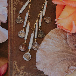Chandelier Pearl and Quartz Necklace