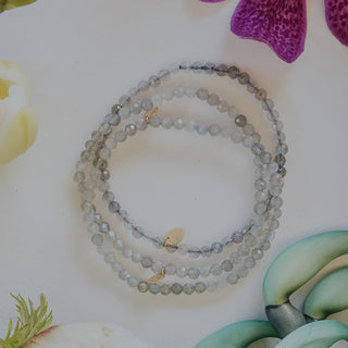 Stretchy Bracelet - Labradorite Faceted