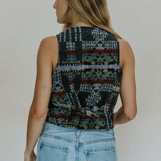 Aztec Wool Vest - Grey