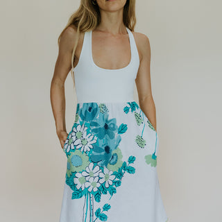 Tablecloth Dress - Teal Mod Floral