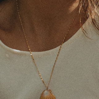 Prong Set Sunrise Shell Necklace