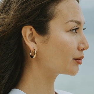 Thick Hoop Earrings - 14k