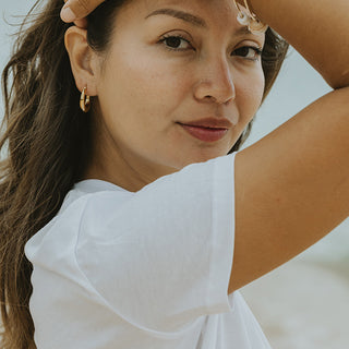Thick Hoop Earrings - 14k