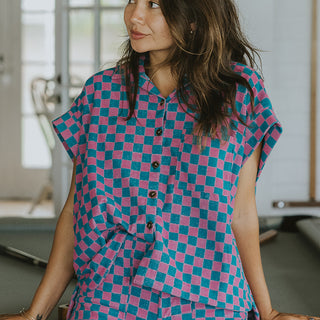 Retro Pocket Shorts - Checkerboard Terrycloth