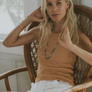 Brooke Cropped Tank - Burnt Coral Ribbed