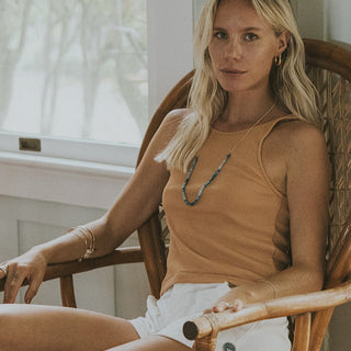 Brooke Cropped Tank - Burnt Coral Ribbed