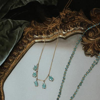 Tahitian Pearl Beaded Necklace - Blue Apatite