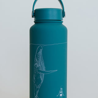 Whale Dance Water Bottle - Teal