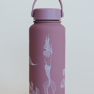 Mermaid Party Water Bottle - Dusty Rose