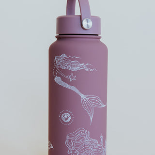 Mermaid Party Water Bottle - Dusty Rose