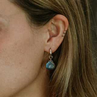 Charm Hoops - Labradorite