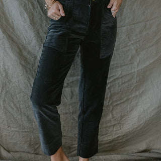 Retro Pocket Pants - Charcoal Corduroy