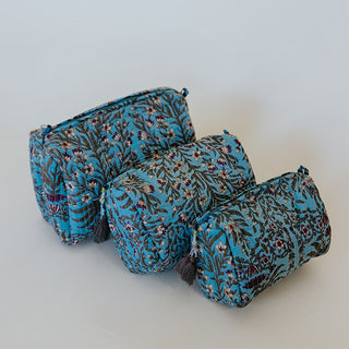 Kantha Toiletry Pouches - Flowery Vines