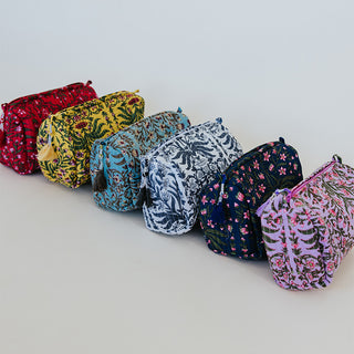 Kantha Toiletry Pouches - Flowery Vines