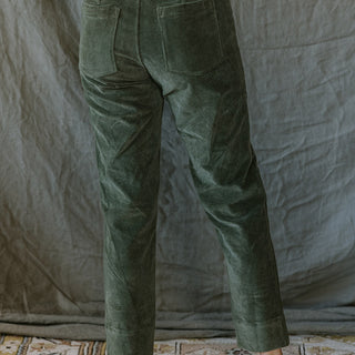 Retro Pocket Pants - Olive Corduroy