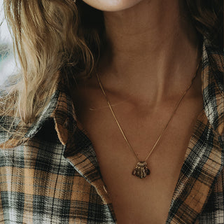 Zicron stone charm necklace in Gold Filled metal