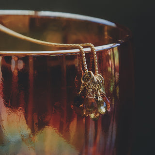 Zicron stone charm necklace in Gold Filled metal