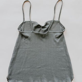 Wings Hawaii pointelle shirred tank top in sage