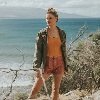 U Neck Cropped Tee - Marigold