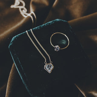 Diamond Shield Necklace - 14k