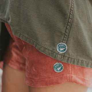 Retro Pocket Shorts - Coral Corduroy