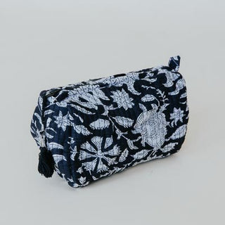 Kantha Toiletry Pouches - White Flowers