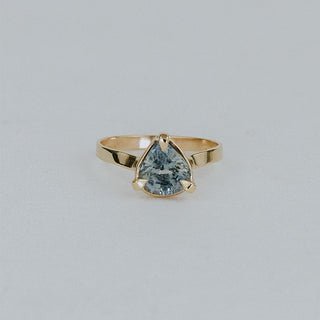 Sapphire Prong Set Teardrop Ring - 14k Yellow Gold