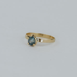 Sapphire Teardrop Gemstone Ring - 14k