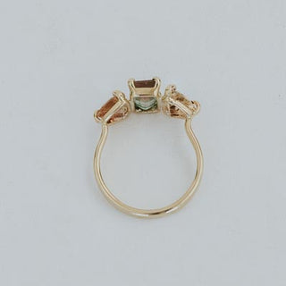 Trinity Ring - Watermelon Tourmaline + Sunstone