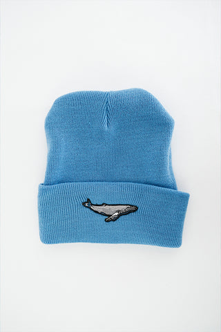 Folded Knit Beanie - Blue
