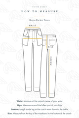 Measurement guide for Wings Hawaii retro pocket pants  thumbnail